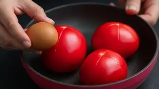1 Tomate mit 3 Eiern! Schnelles Fr&uuml;hst&uuml;ck in 5 Minuten!