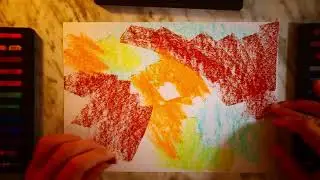 4 art ideas - Trees Abstract Painting | Chalk Soft Pastel | Time Lapse | Rapid Chalk Real Sound