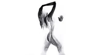 Silhouette Drawing | How to Draw a Silhouette of a Girl  | Pencil Silhouette Drawing