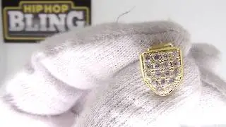 Gold Full Bling CZ Single Tooth Grillz Top A027G