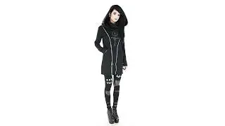 Twin Moon Hoodie from Restyle - hood on