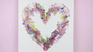 💗 Valentine's Heart Dutch Pour 💗 gorgeous bright colours, acrylic paint pour, abstract fluid art