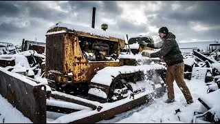 Abandoned in a Frozen Junkyard for Decades &mdash; Complete Restoration of a 1947 Caterpillar D2 Diesel