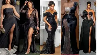 Elegant black dinner and evening gowns; Dinner gowns for Ladies