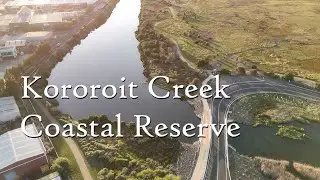 Kororoit Creek & Altona Coastal Park from the air, Altona, Victoria, Australia