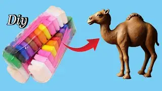 DIY Camel with super clay | Easy to make #claycraft #miniature #diy