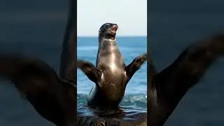 Seal claps its flippers together happily