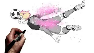 How To Draw Shidou Diving Header | Step By Step | Blue Lock
