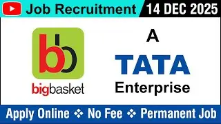 JOB | Big-Basket - TATA Group Company Job | 14 DEC 2025 | Job Vacancy | Careers | in Tamil