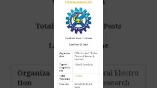 15 Posts - Central Electro Chemical Research Institute - CECRI Recruitment 2021 - Last Date 21 June