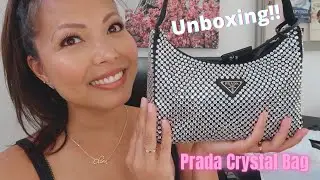 My first Prada! Prada Re-Edition Crystal Bag Unboxing - What fits inside/MOD shots/ Bling shots :)
