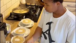 Shopping trip then back home unpacking and straight to breakfast prep 
