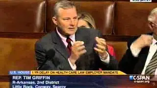 Griffin explains how Obamacare's employer mandate is hurting job growth in Arkansas
