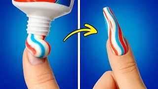 🪥 TOOTHPASTE NAIL DESIGN?! Try These Crazy Nail Art Hacks at Home 💅✨