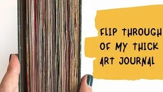 Flip through of my thick ART JOURNAL/Sketchbook✨ aesthetic/asmr/artsy/ leilainspire