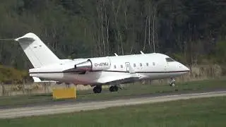 D-ATMJ CL604 LANDING AT FARNBOROUGH EGLF RUNWAY 24 17.4