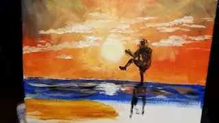 FastKunst - Mr. Miagi Crane Kick - Zeitraffer Acryl auf Leinwand 30 cm x 40 cm