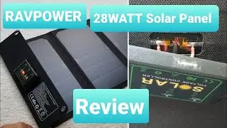 RAVPower Solar Charger 28W Solar Panel with 3 USB Port Travel Charger - REVIEW and UNBOXING