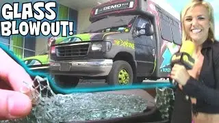 BASS EXPLODES WINDOW... 3ft From EXO's Face! EXTREME Sound SYSTEM w/ The DEMO BUS & 12 18