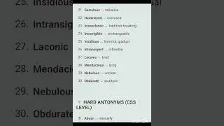 Synonym & Antonym for CSS PMS 📜📜 most important # study with me
