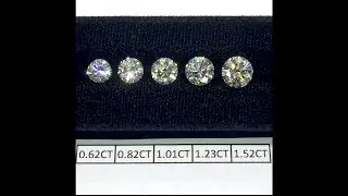 Round cut Diamonds Size Comparison .60 to 1.50 cts: Lauren B Diamond Education