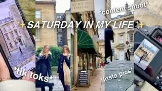 making tik toks, content shoot, grwm, country walk | productive saturday in my life