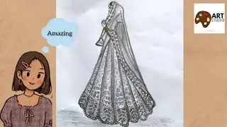 Bridal Girl Drawing || Traditional Bride Drawing || Dulhan Drawing || Easy Girl Drawing With Pencil