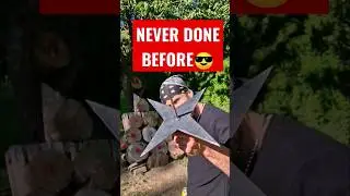 Dangerous Spinning Shuriken #shorts #ninja #skills