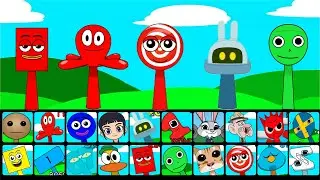 🔥 NEW Sprunki OCs Characters - Fred (from Pocoyo) , Rectangle , Candy , Dame Tu Cosita Alien , Buddy