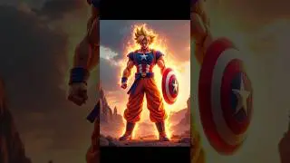Goku and Captain America are fusion| #goku #captainamerica #fusion #marvel #dbs #ai #edit #shorts