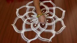 Easy Double Line Rangoli designs for beginners | Kolam | Easy Rangoli Kolam