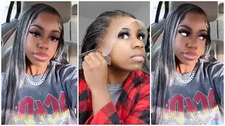Gray Highlighted Lace Frontal Wig Install | ft: Wiggins Hair