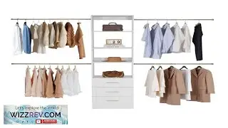 VEVOR Closet System with 3 Drawers Adjustable Height Wooden Closet Organizers Modern