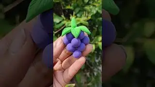 How to make grapes with super clay❤#shorts #fruit #art #youtubeshorts