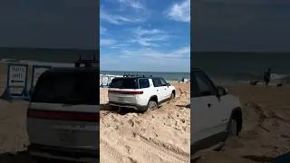 Rivian didn&rsquo;t get far! #sandtow #4x4 #offroad #beach #florida #recovery