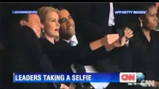Obama Takes Selfie At  Nelson Mandelas Memorial With Other World Leaders