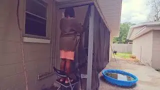 DIY Screened In Porch Or Patio For Renters | I Used A 2 Car Garage Magnet Screen