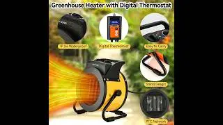 LHUKSGF Greenhouse Heater with Thermostat &ndash; Precise Temperature Control for Gardens & Patios