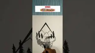 Drawing with black sketch , How to draw mountains, Easy Drawing, Fun Drawings #shorta #shorts
