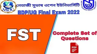 BDP/UG FST FINAL EXAM 2022 NSOU COMPLETE  ALL ANSWER SET PDF