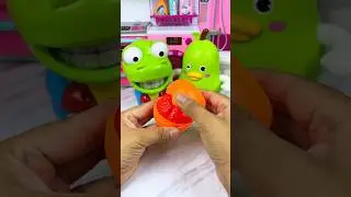 Boys Eating Orange Set Toys, Satisfying With Unboxing Miniature ASMR Videos