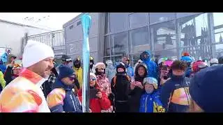 Fiamma Olimpica al ghiacciaio Presena