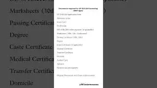 Documents required for UP D.El.Ed #updeled #DIETAgra #shorts #info