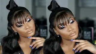 HOW TO: HALF UP HALF DOWN frontal wig with a bang | Spring/ Summer Hair | Tinashe