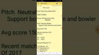 TIT vs CC || CSA T20 CHALLENGE 2019 || FULL TEAM ANALYSIS || DREAM 11