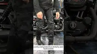 Men&rsquo;s Blue Camouflage Motorcycle Pants with CE Level 2 Knee & Hip Protection