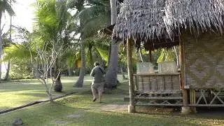 Relaxing and making videos on my hut at Siboya Bungalows, at koh Siboya