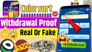 Color sort App Earn $20 | Color sort App real or fake full detail | Urdu | hindi
