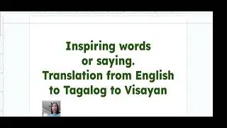 Language Translations #6 | English To Tagalog To Visayan |  Common words used for eating together.