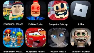 EPIC SCHOOL ESCAPE,EVIL COS PRISION,Escape the Petshop,BABY BRAINROTS FAMILY PRISON,MCQUEEN'S PRISON